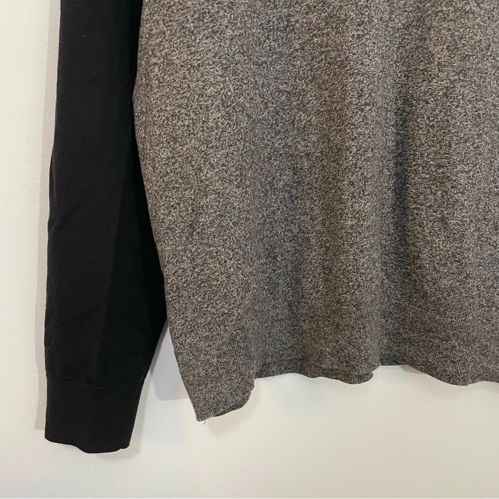 Banana Republic Gray and Black Cashmere Blend Quarter-Zip Sweater Size L